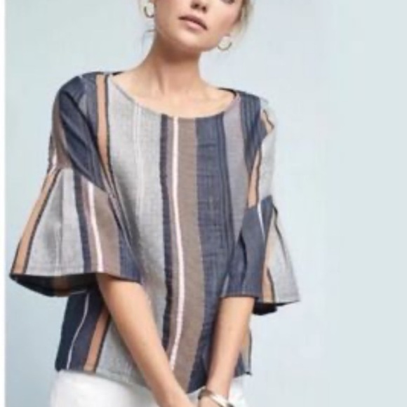 Anthropologie Dolan striped bell sleeve Top 47035 - Picture 1 of 13